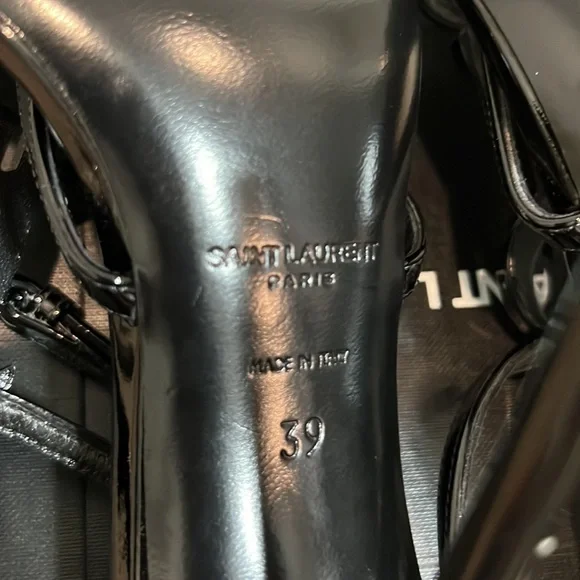 Saint Laurent Cassandra 110 Black Patent Leather Sandal size 39 - Picture 4 of 11